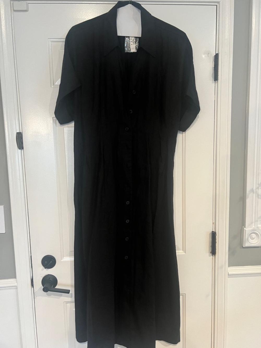 Madewell Black Button-Front Maxi Dress